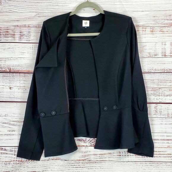 Cabi Black Agency Peplum Ponte Blazer 10 Double Shoulder Pads Career Corpcore - Picture 5 of 16